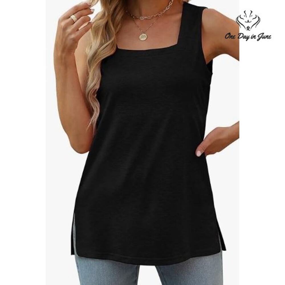 Xieerduo Square Neck Summer Tank Top Size S